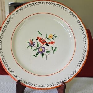 CLOSET CLEAN OUT!!  Decorative Floral Bird Salad Plate By Mercer Pottery